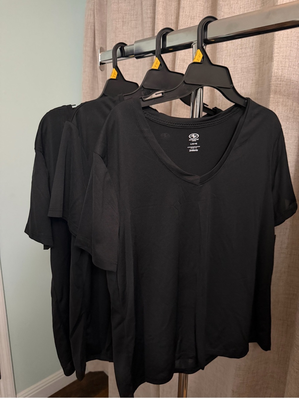 3- Pack Athletic Works Black V- Neck Active Top